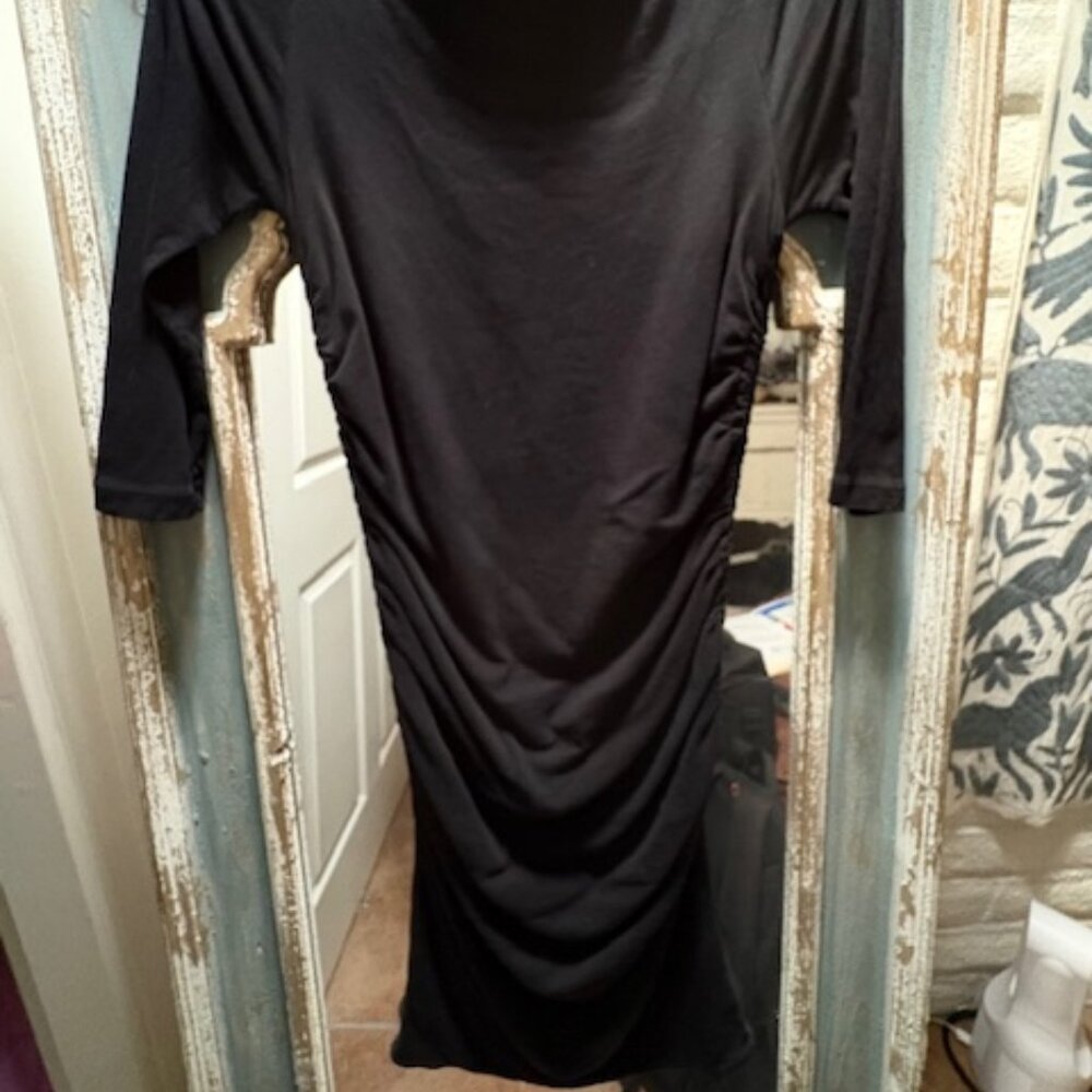 James Perse ruched black dress or long tunic top